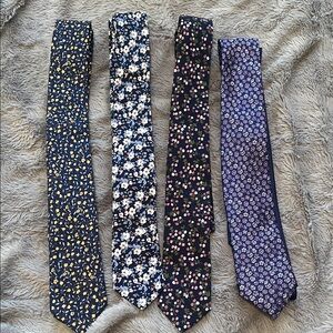 Bar III Men’s Floral Tie Set - Black, Blue, Purple